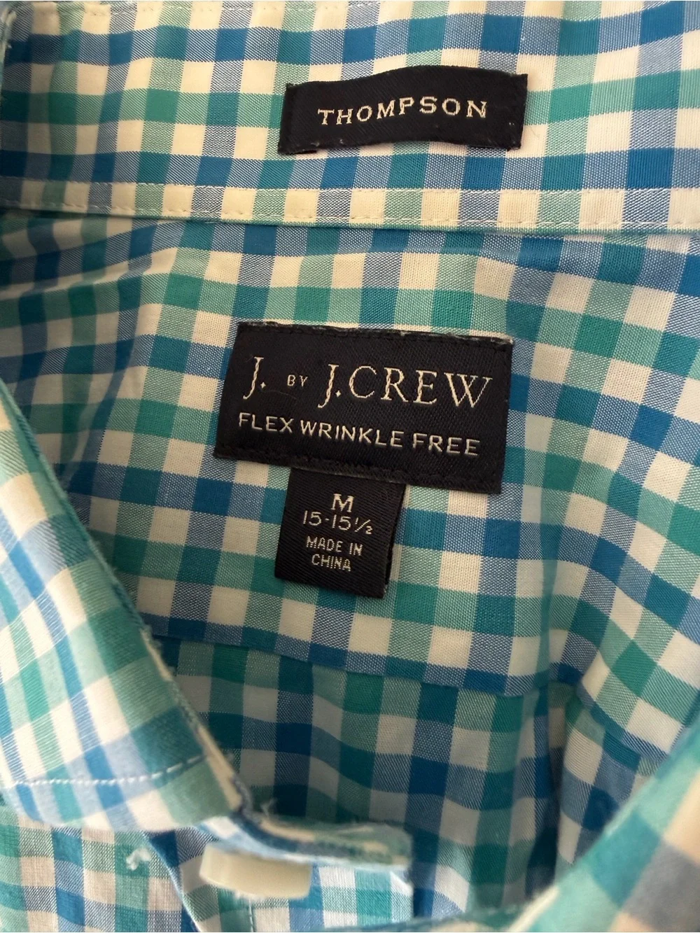 J. Crew Men’s Blue and White Gingham Button-Down Shirt